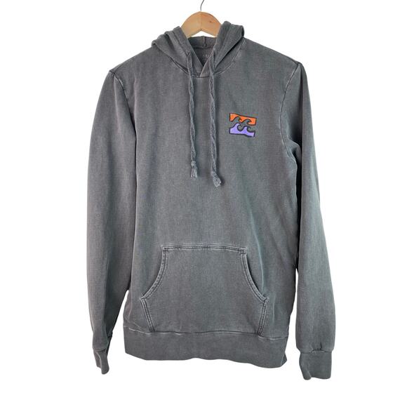 Billabong Men's M Gray Graphic Wave Pullover Hoodie Sweatshirt - Picture 1 of 5